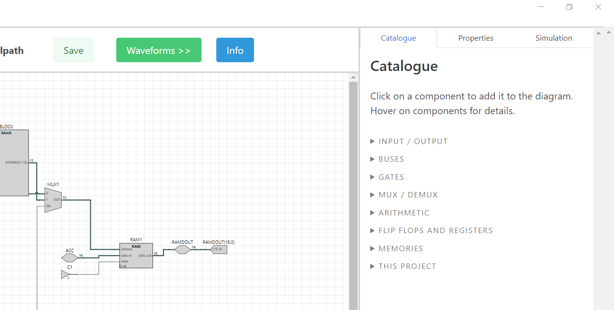 Initial circuit and Component tab